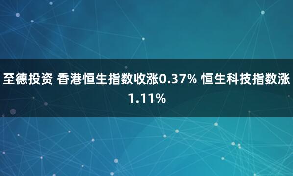 至德投资 香港恒生指数收涨0.37% 恒生科技指数涨1.11%